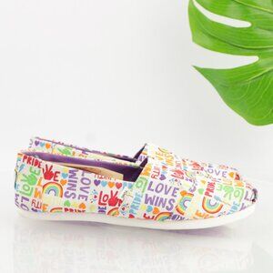 Toms Womens Classic Alpargatas Flats Size 10 Multicolor Pride SE Rainbow Shoes
